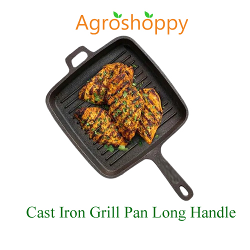 Cast Iron Grill Pan Long Handle